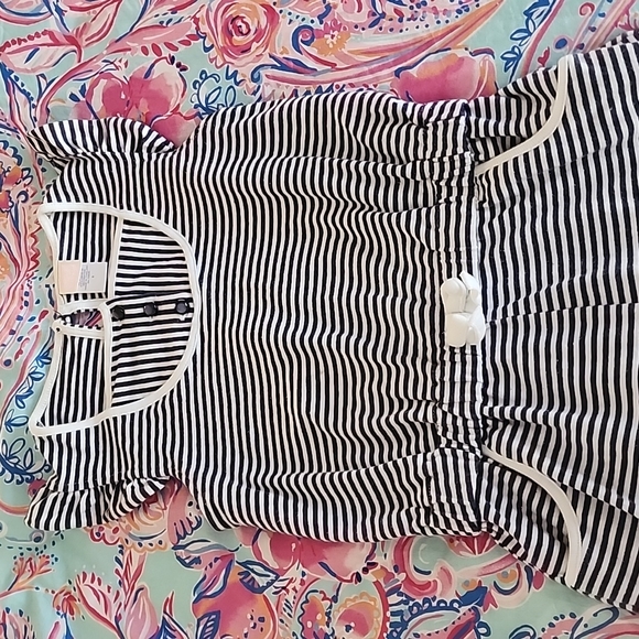 Janie and Jack Other - Janie and Jack 5 Romper Navy Stripe Resort Play